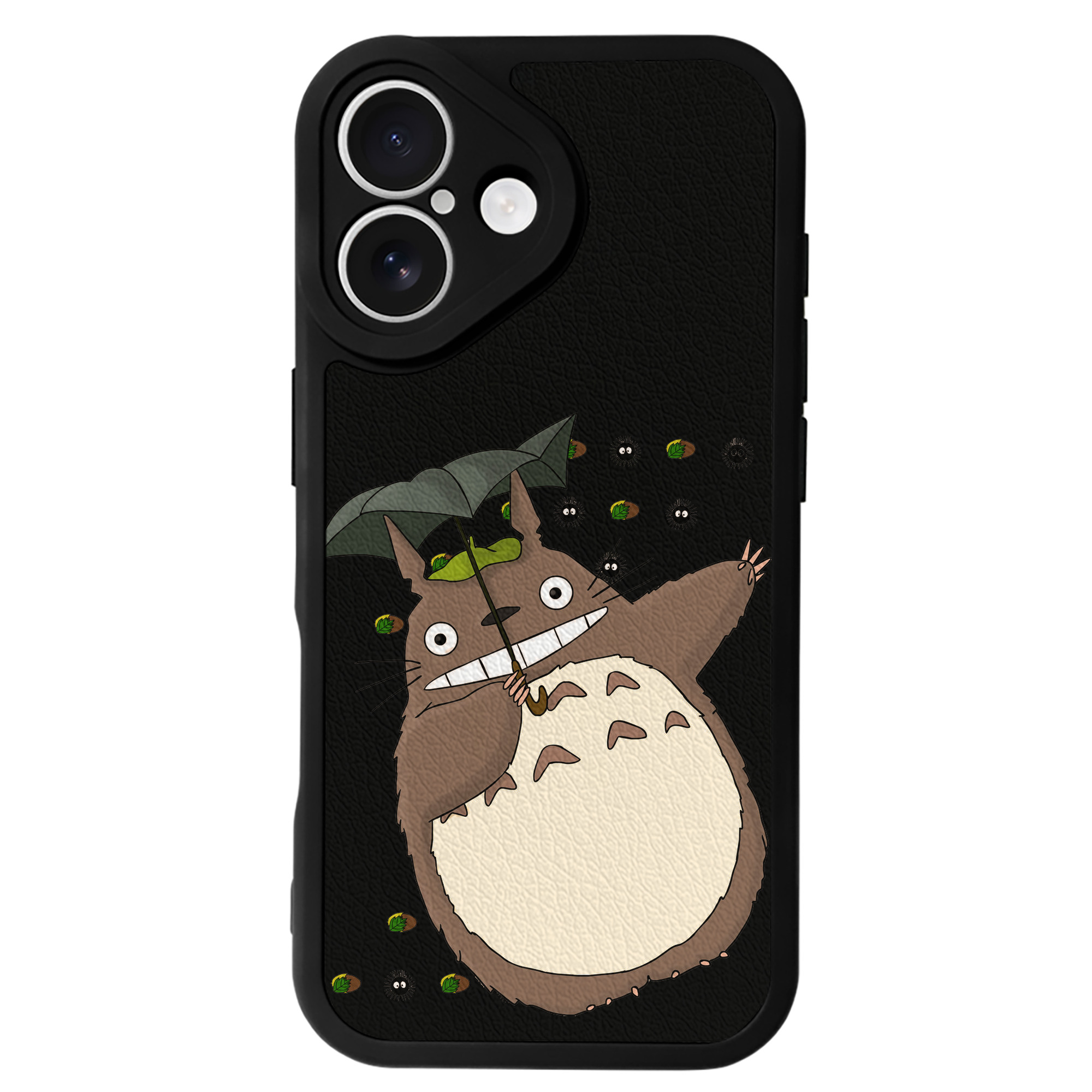 （画像用） となりのトトロ 草壁メイ 草壁サツキ My Neighbor Totoro Satsuki Kusakabe Mei Kusakabe 【iPhone 16シリーズ対応】シリコンスマホケース（レザー調） 材質：シリコン